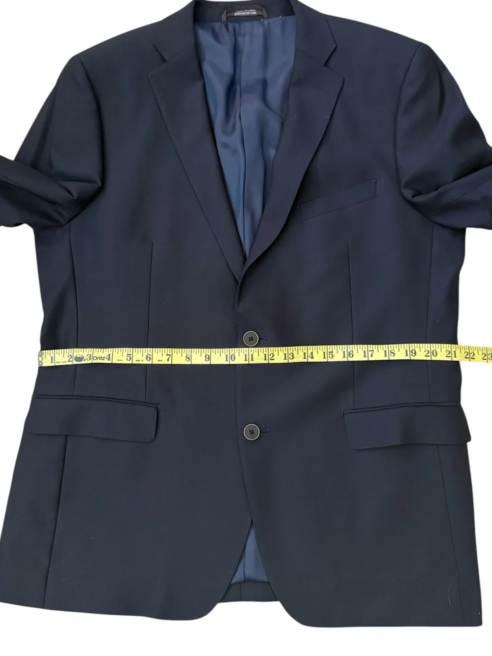 Black Brown 1826 44R Wool Sport Coat Navy Blue Italian Fabric 2-Button Blazer